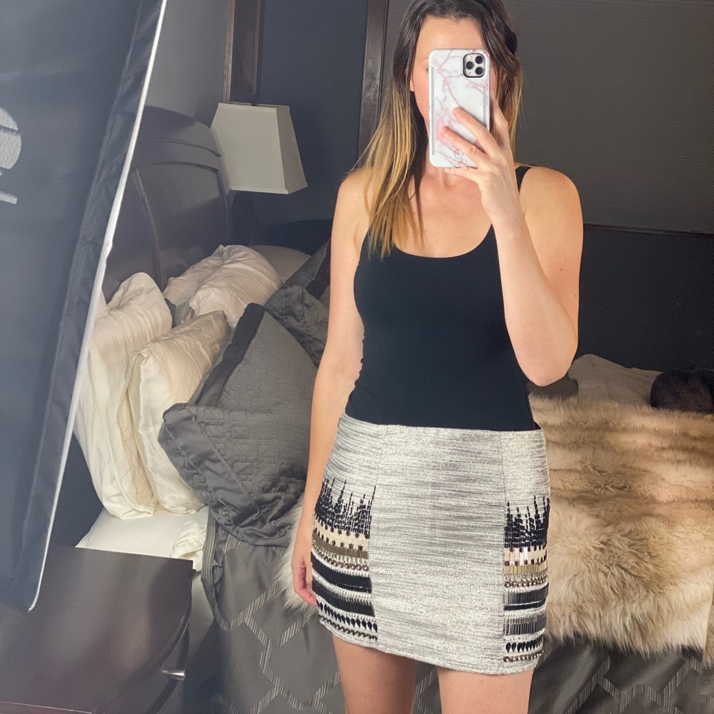 English Rose Metallic Beaded Skirt, Large